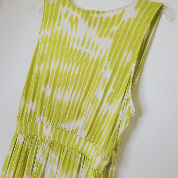 Lane Bryant NWT Women's Lime‎ Green & White Sleeveless Stretch Knit Wrap Dress - Picture 8 of 9